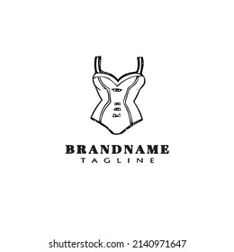 bustier logo cartoon icon design template black modern isolated vector illustration
