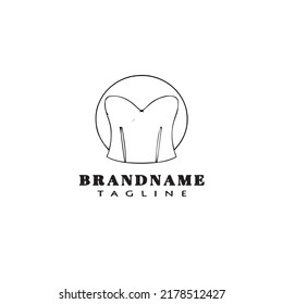 diseño de icono de dibujos animados logotipo de bustier ilustración de vector aislado lindo negro moderno