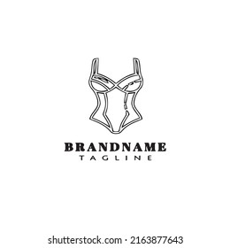 logotipo de bustier icono de dibujos animados plantilla de ilustración aislada moderna negra