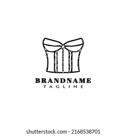 bustier logo cartoon icon template black modern vector illustration