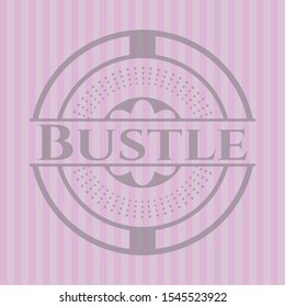 Bustle badge with pink background. Vector Illustration. Detailed.