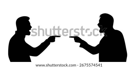 Busts of Two Business Men Shouting at Each Other Arguing. People and communication problems vector art