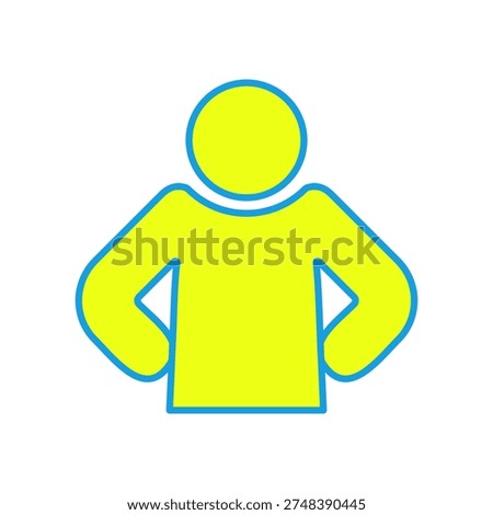 Bust-up icon of a person with hands on hips and chest out