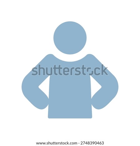Bust-up icon of a person with hands on hips and chest out
