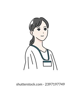 Bust-up illustration of a female business person