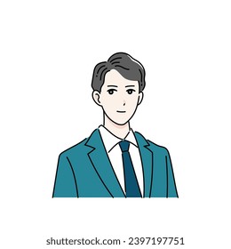 Bust-up illustration of a male business person