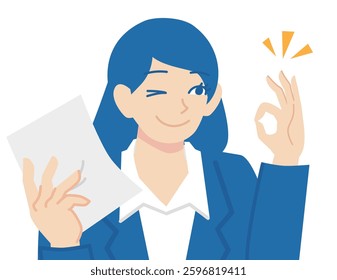 Bust-up vector illustration for business scenes