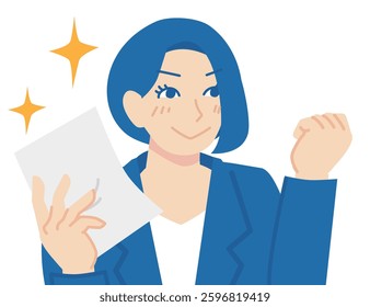 Bust-up vector illustration for business scenes