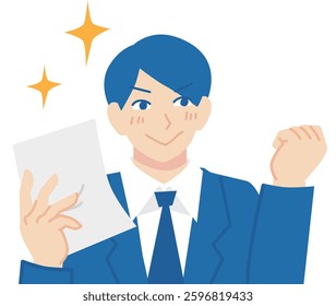 Bust-up vector illustration for business scenes