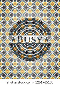 Busy arabesque style emblem. arabic decoration.