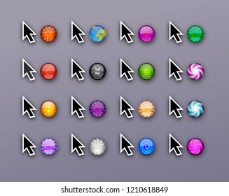 busy arrow cursors set