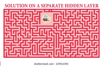 Busy Bee Maze Game - help busy bee find her way out of  the maze