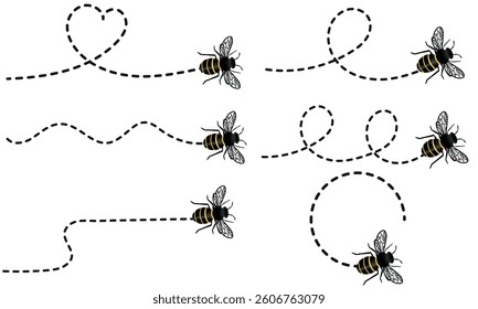 Busy Bees with dotted line indicating path travelled