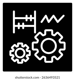 Busy board icon Flat outline fill black and white