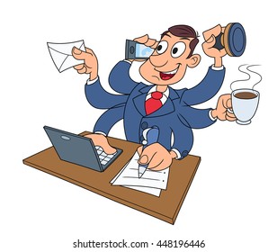 Busy businessman working 2