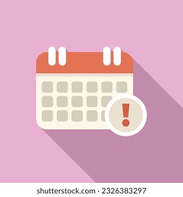 Busy calendar icon flat vector. Rush job. Delivery courier