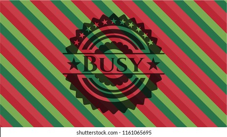 Busy christmas emblem.