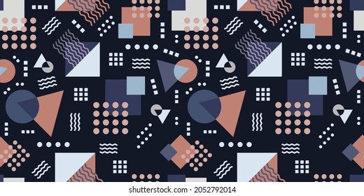 Busy City abstract wallpaper with trendy dark seamless pattern