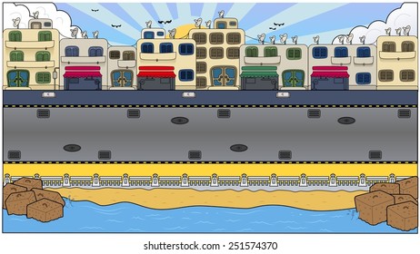 Busy City Background-vector