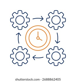 Ilustração do vetor do ícone de linha colorida ocupada