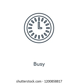 Busy concept line icon. Linear Busy concept outline symbol design. This simple element illustration can be used for web and mobile UI/UX.