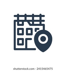 Busy Construction Site Vector Icon Illustration