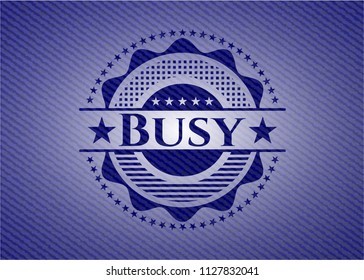 Busy emblem with jean high quality background