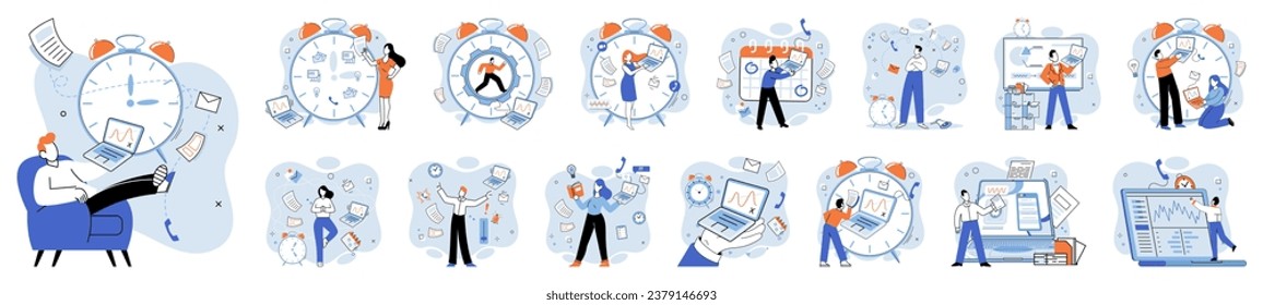 Busy employee vector illustration. Each task adds to already overwhelming workload busy employee The busy employee concept portrays constant activity and productivity expected in certain occupations