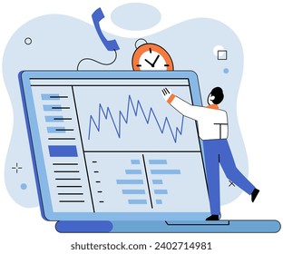 Busy employee vector illustration. Overwork can lead to physical and mental exhaustion for busy employee The busy employee is always engaged in working, rarely taking breaks Being workaholic, employee