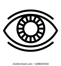 Busy eye icon. Outline busy eye vector icon for web design isolated on white background