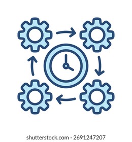 Icono de contorno lleno ocupado Ilustración vectorial