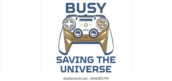 busy gaming  t shirt graphic design vector illustration