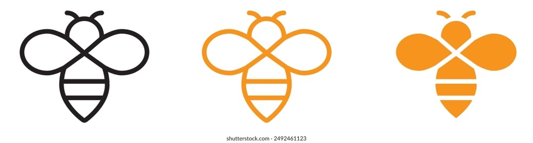 Busy Honey Bee Icon for Nature and Environmental Graphics Ideal for Representing Bees and Pollination in Environmental Themes