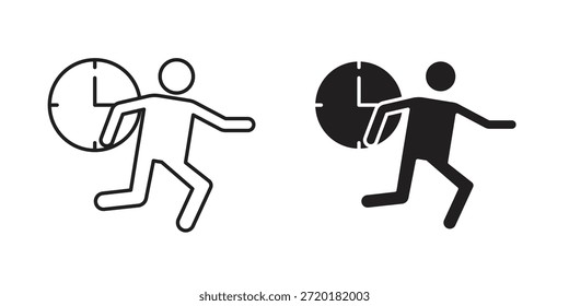 Icono ocupado en diseño de línea. Sencillo Vector de iconos