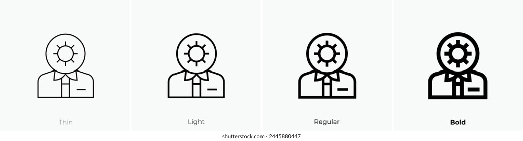 busy icon. Thin, Light Regular And Bold style design isolated on white background