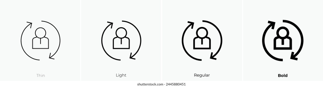 busy icon. Thin, Light Regular And Bold style design isolated on white background