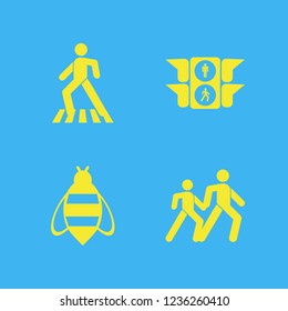 busy icon. busy vector icons set bee, pedestrian, traffic signs and pedestrian people