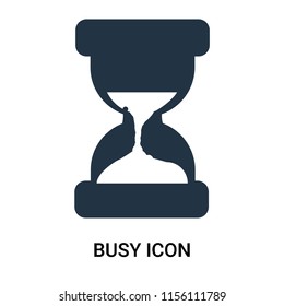 Busy icon vector isolated on white background, Busy transparent sign , filled dark user interface icons