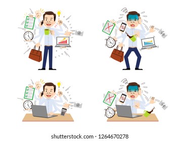 Busy man to do a multi-tasking.