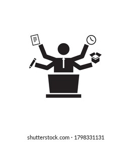 busy man vector icon logo design