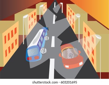 Busy Motorway -
Vehicles crossing past one another in a busy motorway