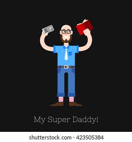 Busy multitasking man, father, dad, daddy, romantic husband, businessman, worker. 