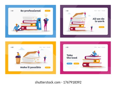 Busy Office People Company Employees Paperwork Stock Vector (Royalty ...