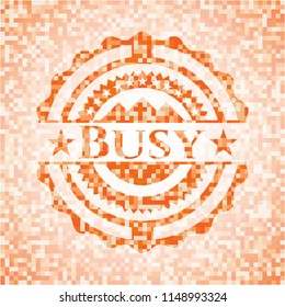 Busy orange mosaic emblem