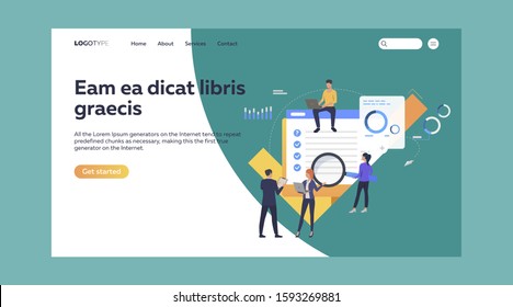 Busy people discussing work process. Workers, employees, management flat vector illustration. Business and development process concept for banner, website design or landing web page