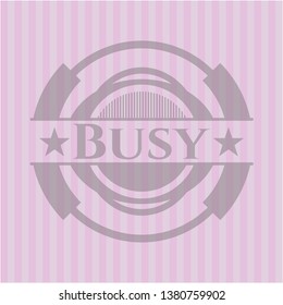 Busy pink emblem