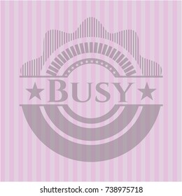 Busy retro pink emblem