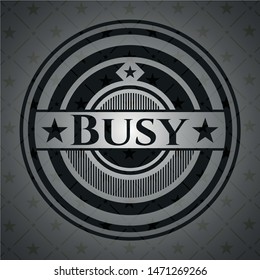 Busy retro style black emblem. Vector Illustration. Detailed.