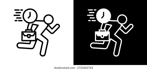Ícone de agendamento ocupado branco Ilustração de vetor preto