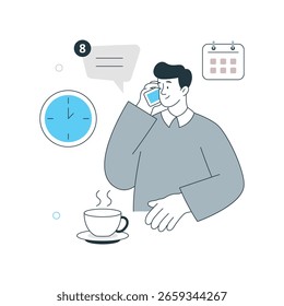 Ilustração de vetor de agenda ocupada. Arquivo EPS 10
